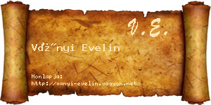 Ványi Evelin névjegykártya